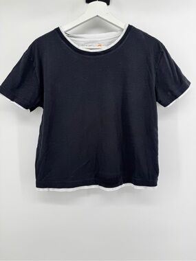 C&C‎ California black and white boxy short-sleeve t-shirt BLACK